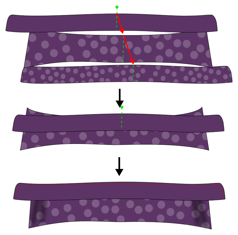 Place collar between collar stands and baste in place